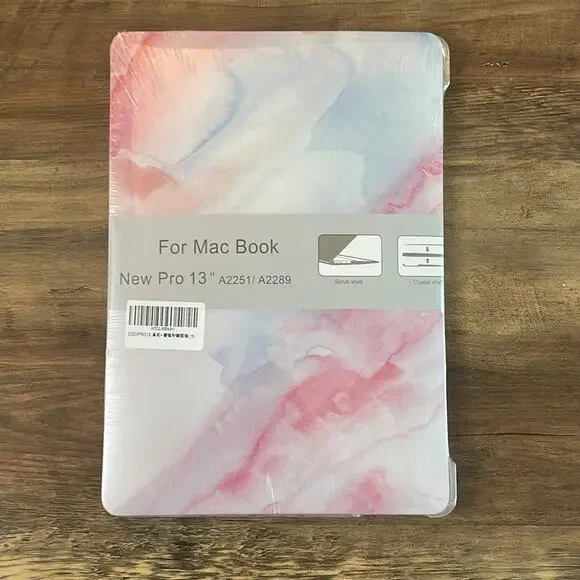 Macbook New Pro 13” years 2016-2020 pink/blue watercolor hardshell case