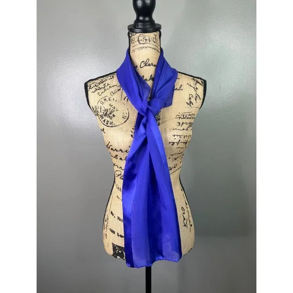 Purple silk semi sheer scarf Echo spring‎ summer travel vintage