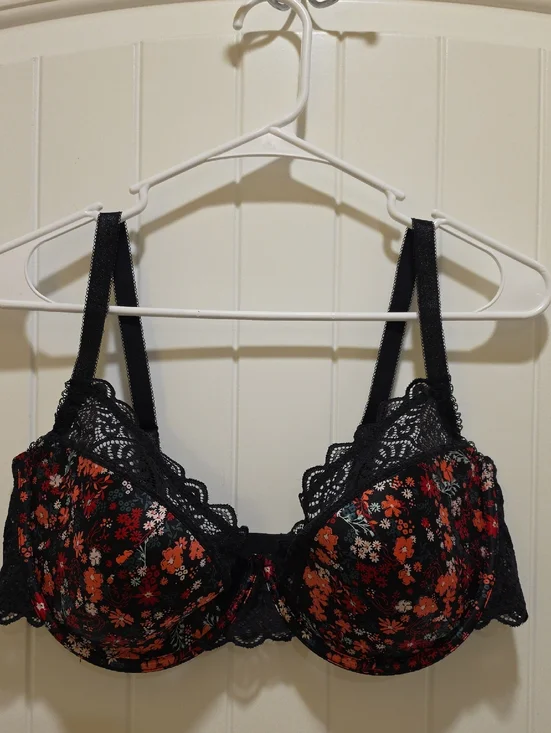 Adore ME Black Floral Lace Underwire Bra Size 40D