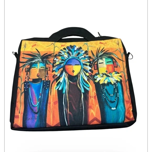Southwestern Native Art Laptop Bag - Sun Faces