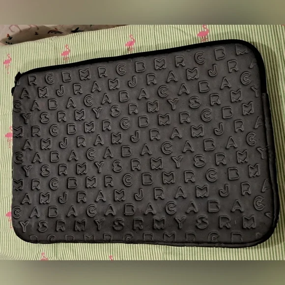 EUC Marc Jacobs Blue Logo XL School Work Business Travel Laptop Sleeve Pouch Bag