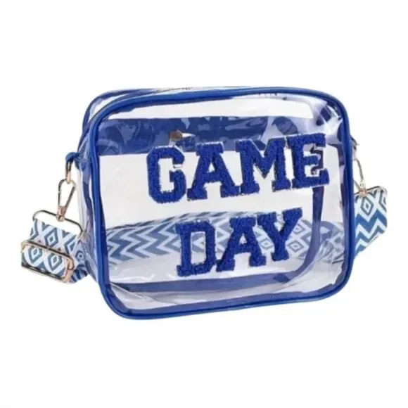 Game Day Stadium Clear Bag Purse~Blue