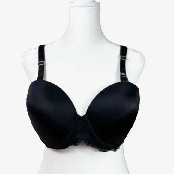 City Chic Boudoir Push-Up Multiway Strapless Bra Black & Pink US Size 42B NWT‎