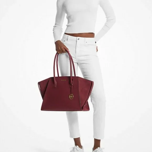 $628-NWT -Michael Kors Avril Extra-Large Tote 100% Leather-100% Suede