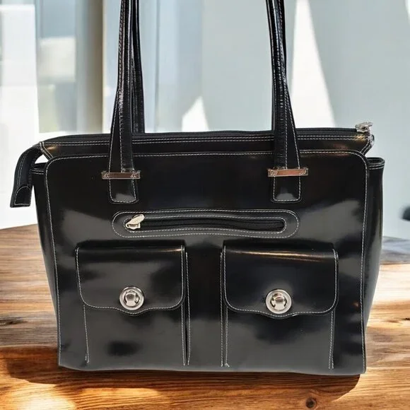 McKlein Verona Leather Laptop Briefcase