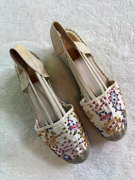 Vidoretta Embroidered Espadrille Wedges Boho Spanish Platform Sandals