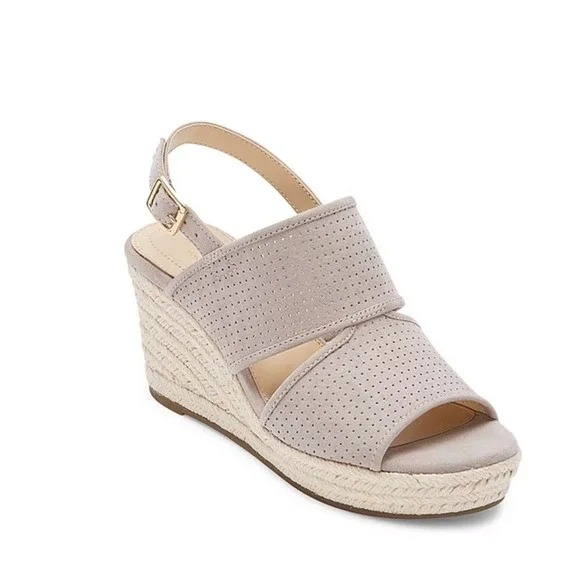 Liz Claiborne Womens Hatcher Wedge‎ Espadrille Sandals Koala Beige Size 10M