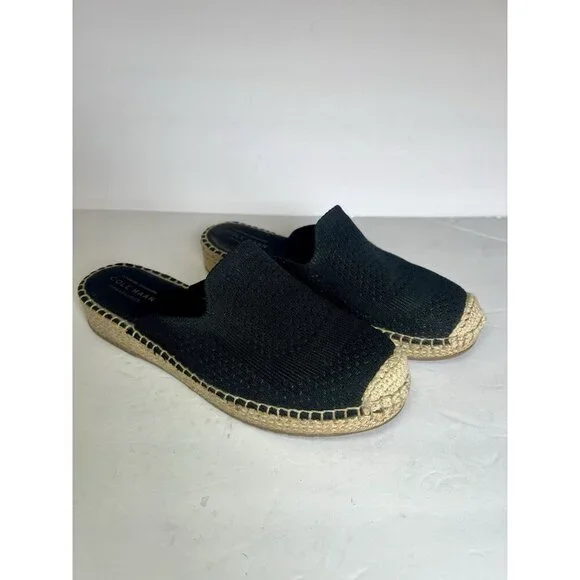 Cole‎ Haan Women's Cloudfeel Stitchlite Mule Sandal Black Knit W24512 Size 8