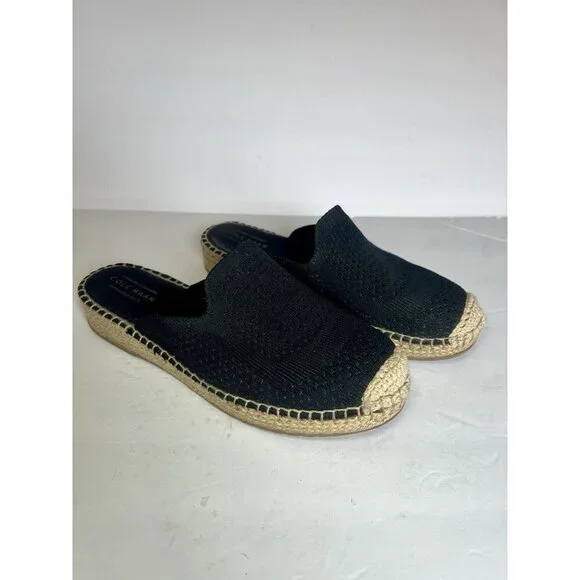 Cole Haan Women's Cloudfeel‎ Stitchlite Mule Sandal Black Knit W24512 Size 8