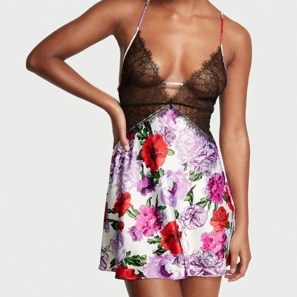 VICTORIA'S SECRET Lace Slip (L)*PULLS BREASTS UP/IN 4 GREAT CLEAVAGE-NO PADDING*