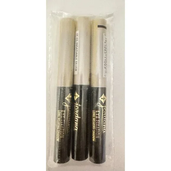 Jordana Eye Fixation Long Wearing Shadow Lot of 3 EF-03 Insatiable Silver