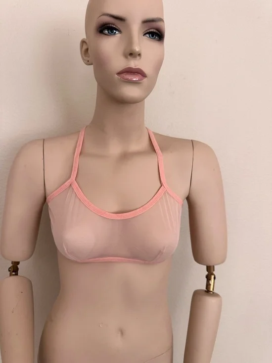 NWT Soly Hux Sheer Mesh Bralette - Pastel Pink - Size S
