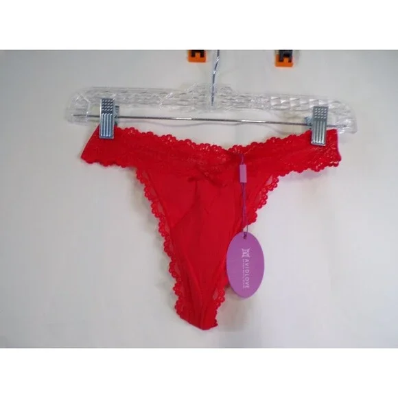 AVIDLOVE Women's Red Lace Thong Size S 0647 Nylon Spandex