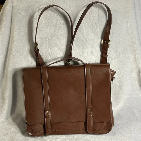 Ecosusi Women’s Brown Vegan Leather Bow Briefcase/ Laptop Bag / Backpack