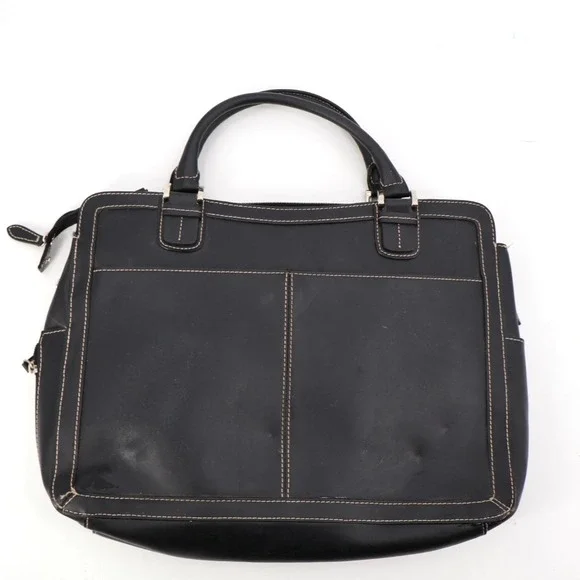 Franklin Covey Leather Briefcase Laptop‎ Bag Organizer Black Office Professional