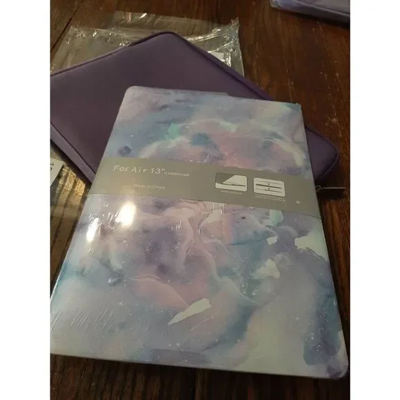 New Wocadi 5-in-1 Purple Blue Purple Marble MacBook Air 13 Sleeve Protection Kit