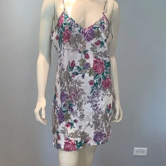 Vintage California Miss Satin‎ Slip Dress Chemise Nightie Size Medium
