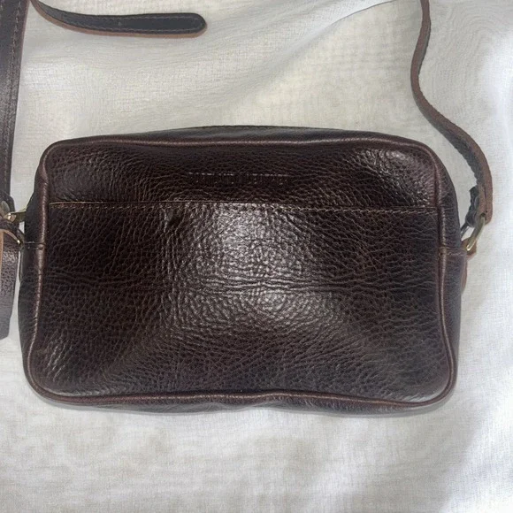 Portland Leather Large Leather Camera Bag, Cold Brew Brown Pebbled