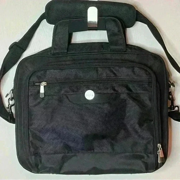 Dell Laptop Bag Black Multi‎ Compartment Adjustable Shoulder Strap Messenger Bag