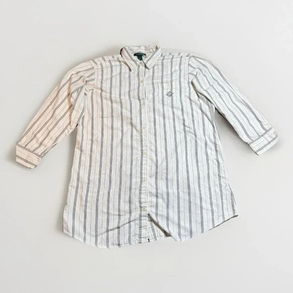 LRL Ralph Lauren Nightshirt Womens XL Flannel Sleep Shirt Button Front Pajama