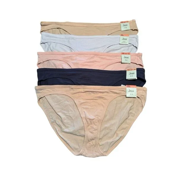 Lot of 5 Jenni Intimates Women's Sz 3XL Cotton‎ Bikini Panties Underwear