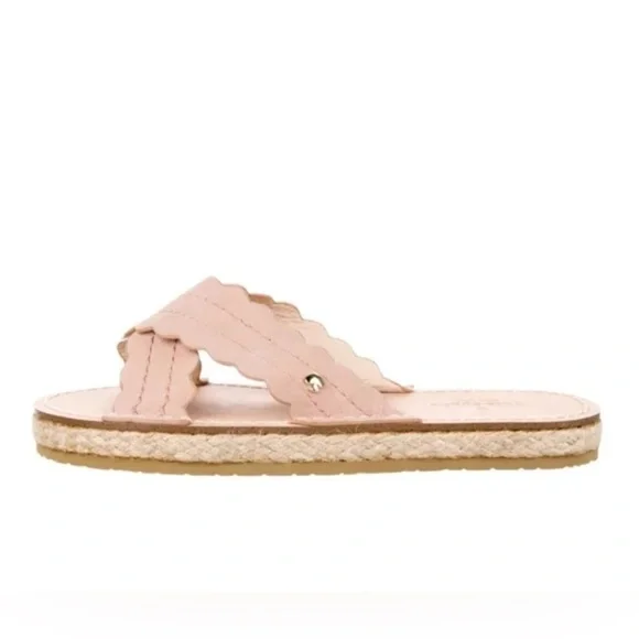 Kate Spade Size 8M Pink Scalloped Espadrille Sandals Leather