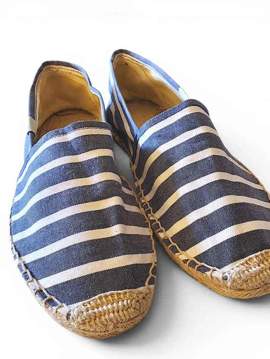 Soludos Striped Espadrilles Women’s Size 10 Blue White Slip On Flats