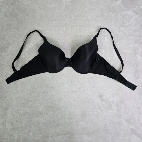 Classic Maidenform Womens Black Underwire T-Shirt‎ Bra Size 36C Smooth Comfort