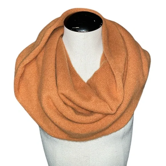 Vince cashmere infinity scarf orange neutral spring preppy office outdoors