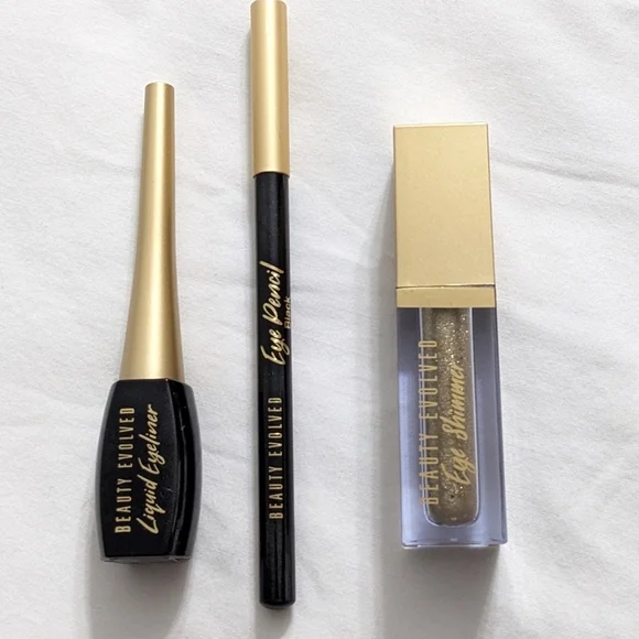 NEW Beauty Evolved Glitter Eye Shimmer, Liquid Eyeliner, and Eye Pencil Set