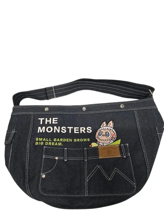 POP MART MONSTERS FALL IN WILD SERIES-Denim Messenger Labubu Bag 100% Authentic