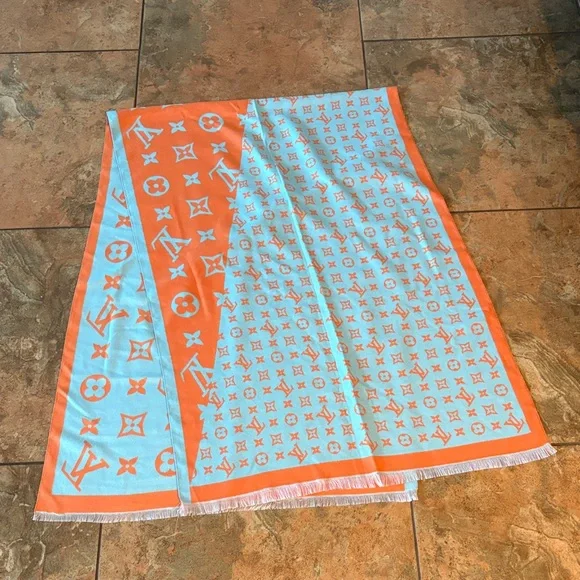 Orange and Blue Patterned Fashion Scarf SALE ‼️‼️‼️