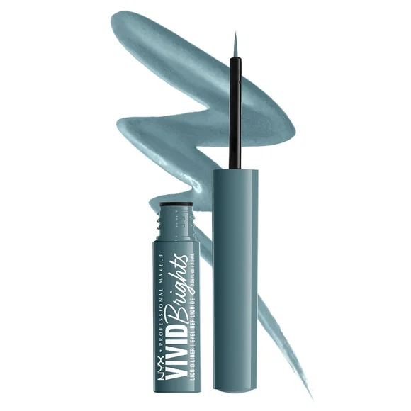 4 x NYX Makeup Vivid Brights Liquid Liner, Cyan Simp