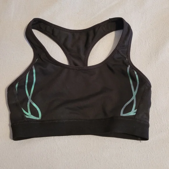 Champion Sport Bra‎ Size XS Black Wireless Unlined Racerback Pullover Stretch