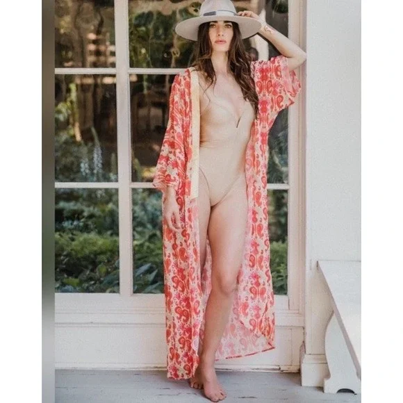 Sukiso Goddess Kimono in Golden Hour‎ one size Swimsuit Cover Robe Wrap
