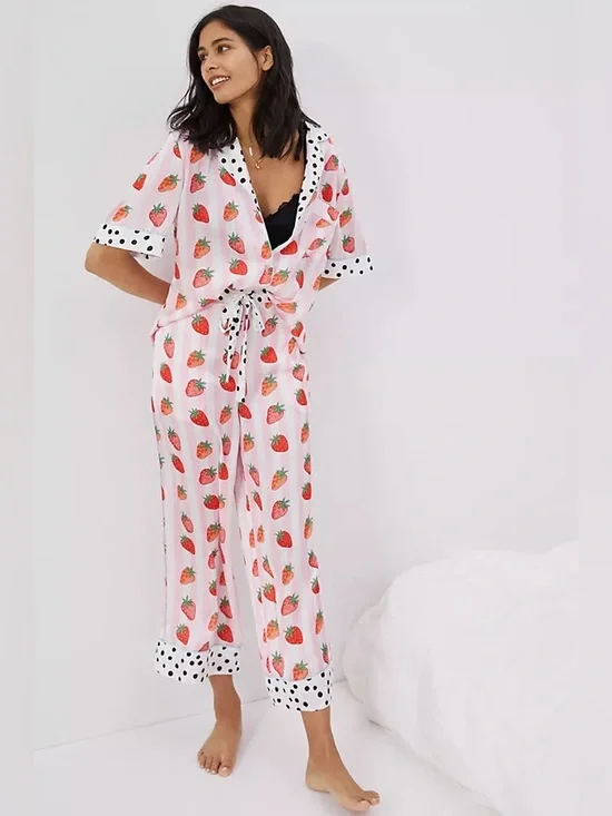 Karen Mabon Strawberry Pajama Set Anthropologie