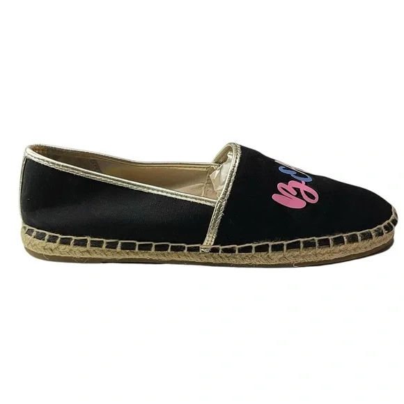 Sam Edelman Black Espadrilles with Pink Detail