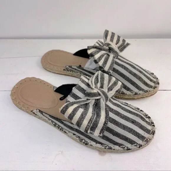 LOFT | stripped espadrilles slip-on with front bow detail 7M