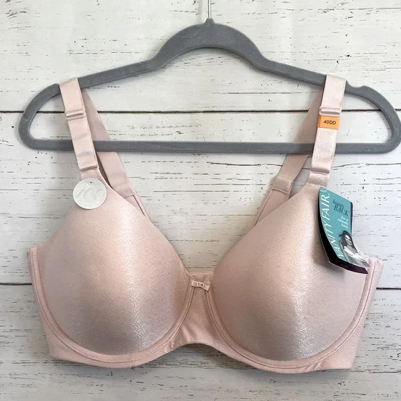 Vanity Fair Beauty Back Bra, Style 76345 in Soft Pink Damask, size 40DD, NWT