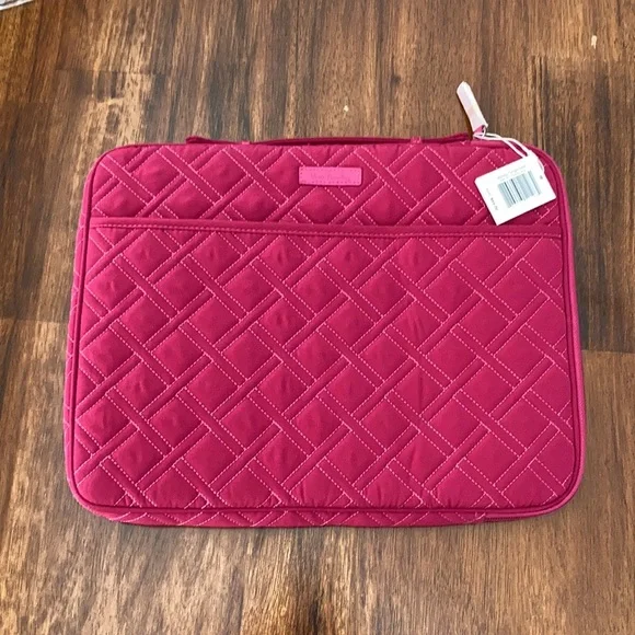 NEW Vera Bradley Laptop Organizer Case Slip Holder Passion Pink Office NWOT