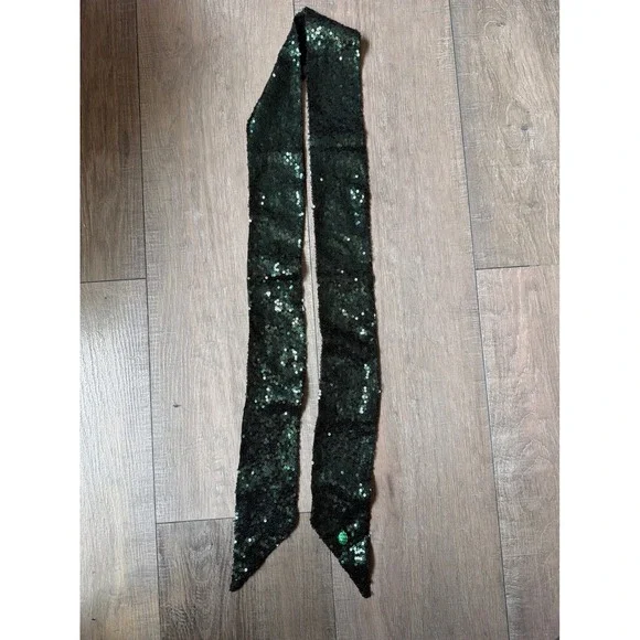 Kurt‎ Geiger Green Sequin Skinny Scarf