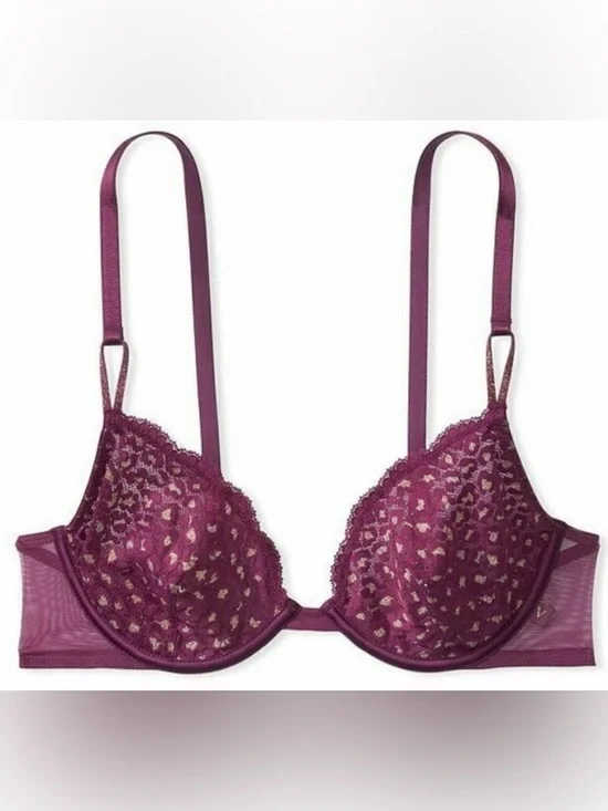 Victoria’s Secret Plum Lace Underwire Bra Sz 38D NWT