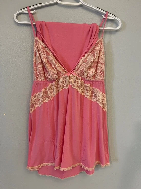 NWOT Victoria's Secret Pink Lace Trim Chemise