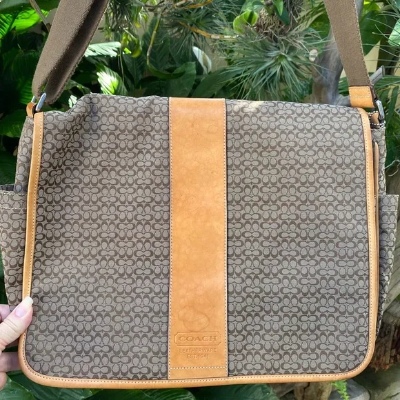 Coach Brown and Tan Messenger Bag