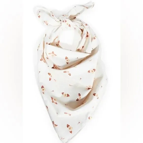 WeWoreWhat Flowers Bandana Head Scarf NWOT We Wore What cream microfloral