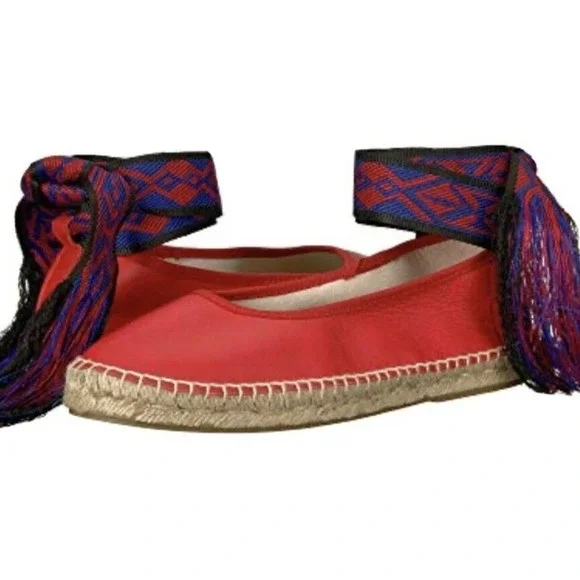 Free People NEW Red Maya Ankle Wrap Espadrille 41