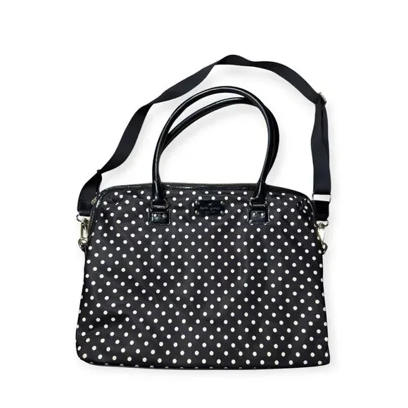 Kate Spade Nylon Calista Laptop Tote Bag Shoulder Bag Travel School Polka Dot