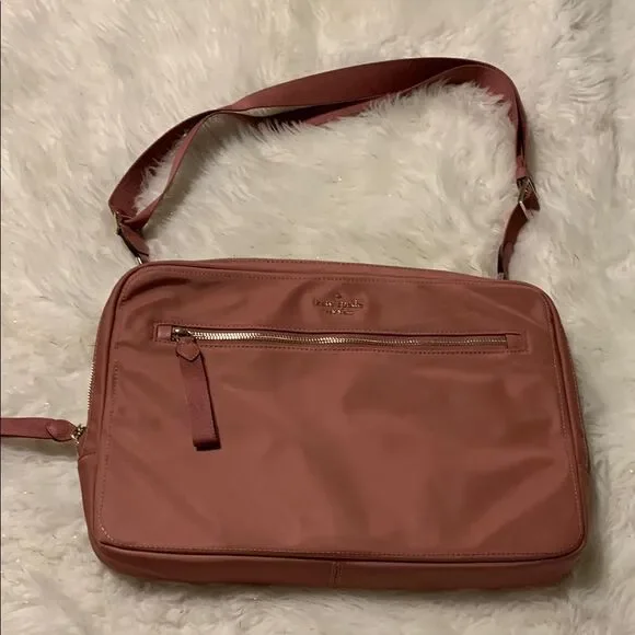Kate Spade Chelsea color Pomegranate Laptop Bag with Structured Nylon Design
