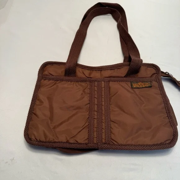 Same Space Sac Tote Bag Brown Shoulder‎ Bag 12x8 Brown Nylon Travel