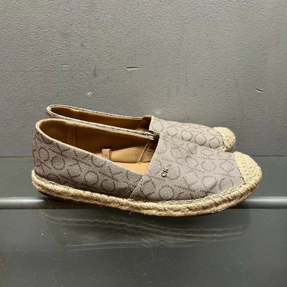 Calvin Klein Brown Espadrille Flats with Jute Sole